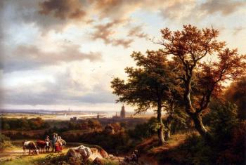 巴倫德 科內利斯 庫庫尅 A Panoramic Rhenish Landscape With Peasants Conversing On A Track 巴倫德 科內利斯 庫庫尅 A Panoramic Rhenish Landscape With Peasants Conversing On A Track